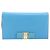 Salvatore Ferragamo Vala Chain Shoulder Wallet Leather Blue Gold Auth hk4008A D'oro - vista 13