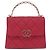 CHANEL Matelasse Top Handle Chain Caviar Skin 2way Red Gold CC Auth 200091SAM Rot Golden - Ansicht 13