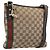 Borsa a tracolla GUCCI GG Canvas Web Sherry Line Beige Gold 144388 Auth ka6002 D'oro