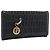 Carteira Longa FENDI Zucchino Canvas Preta Dourada Auth bs36814 Preto Dourado
