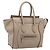 Céline CELINE Luggage Micro Shopper Hand Bag Leather Beige Silver Auth 200973V Argento