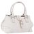 Borsa a mano BURBERRY in pelle bianca e argento Auth 202261 Bianco