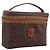 Céline Beauty Case CELINE Macadam Canvas PVC Pelle Marrone Oro Auth 201994 D'oro