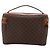 Céline Beauty Case CELINE Macadam Canvas PVC Pelle Marrone Oro Auth 201994 D'oro - vista 2