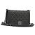 Borsa a catena CHANEL Matelasse Boy Chanel in pelle nera e argento CC Auth 199461SAM Nero