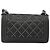 Borsa a catena CHANEL Matelasse Boy Chanel in pelle nera e argento CC Auth 199461SAM Nero - vista 2