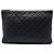 Clutch Chanel Large Quilted Lambskin O Case Nera Nero