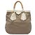 Bolsa Satchel Prada em lona Canapa marrom com tachas, logo e alças de corda