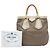 Bolsa Satchel Prada em lona Canapa marrom com tachas, logo e alças de corda - vista 6