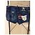 Pantaloncini in denim Dsquared2 con patch Caten Twins Nero Bianco Rosso Blu - vista 2