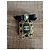 Broche Retangular Chanel com Pedras Verdes e Pretas Gold hardware - vista 3