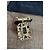 Broche Retangular Chanel com Pedras Verdes e Pretas Gold hardware - vista 5