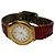 Vintage Courreges Quartz Uhr Gold mit rotem Krokodil-Effekt-Armband Weiß