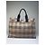 Sac Tote Vintage Burberry Tartan Coated Canvas Beige Navy - vue 14
