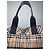 Sac Tote Vintage Burberry Tartan Coated Canvas Beige Navy - vue 6