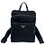 Saffiano Mochila Prada de nailon Tessuto con logotipo triangular metálico Negro