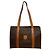 Céline Borsa Tote CELINE Vintage Macadam Blazon Pattern Triomphe in pelle Marrone
