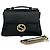 GUCCI Schultertasche aus Leder mit Interlocking G Hardware Schwarz