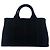 Tote Sac à épaule Prada Canapa en toile avec logo triangle métallique Noir - vue 3