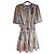 Vanessa Bruno kurzes Blumenprint-Kleid Pink Blau Mehrfarben Beige Grün Orange Gelb