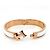 Hermès Pulsera Rígida de Esmalte Hermes HERMES Clic H Blanco Dorado - vista 2