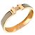 Hermès Bracciale Smaltato Hermes HERMES Clic H Marrone D'oro