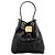 Balmain Mini borsa bucket Pulse in pelle liscia Nero