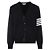 Thom Browne V-Ausschnitt-Cardigan aus Baumwolle in Milano-Stich Schwarz