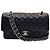 Chanel Serie di borse a tracolla Medium Silver in pelle caviar classica Nero