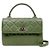 Chanel Kleine Trendy CC Top Handle Tote Bag aus grünem Lammleder