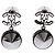 Pendientes de botón Chanel para mujer con strass Coco Mark