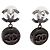 Pendientes de botón Chanel para mujer con strass Coco Mark - vista 3