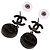Pendientes de botón Chanel para mujer con strass Coco Mark - vista 4