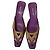 Sergio Rossi Mules in pelle viola e tan Marrone Porpora