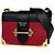 Borsa a tracolla Prada PRADA Cahier in pelle Nero e Rosso