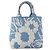 Prada Handtasche/Schultertasche aus Canvas Weiß Blau - Ansicht 3
