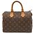 Louis Vuitton Monogram Speedy 25 Handtasche Braun Weiß
