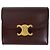 Céline Cartera Triomphe trifold de Celine en cuero marrón Castaño