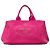 Borsa Tote Prada in tela Canapa rosa con logo