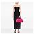 Borsa Tote Prada in tela Canapa rosa con logo - vista 6