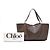 Tote Chloé Spin East West em couro de bezerro granulado cinza Marrom Cinza antracite - vista 7