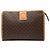 Céline Clutch Celine Brown Macadam Coated Canvas Marrone
