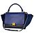 Céline Celine Trapeze Lederhandtasche Two-Way Blau Marineblau
