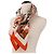 Hermès Foulard in cashmere e seta Hermes La Maison des Carrés Beige Arancione - vista 5