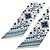 Louis Vuitton Bandeau BB Studded Narrow Scarf Bianco Blu - vista 2