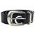 Céline Celine Western-Style Leather Belt Black Silvery White
