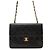Borsa a tracolla con catena Chanel Matelassé in pelle d'agnello nera Nero