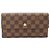 Louis Vuitton Damier Portefeuille International Long Wallet Castaño