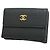 Carteira tri-fold Chanel preta Preto