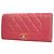 Cartera larga Chanel Mademoiselle de piel de cordero Rosa